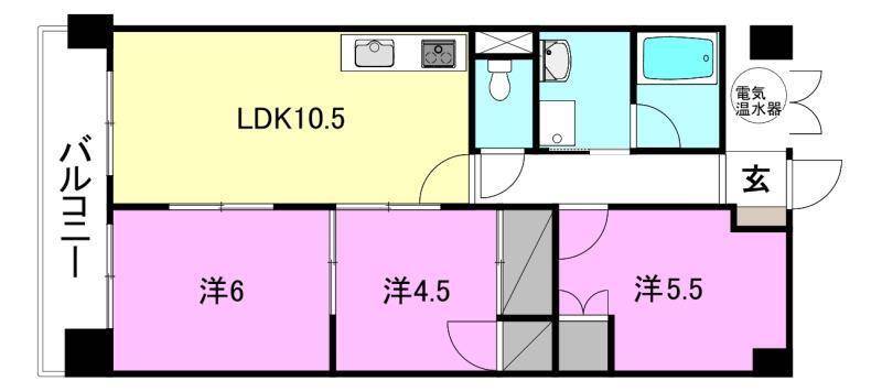 伊予郡砥部町宮内のマンションの間取り