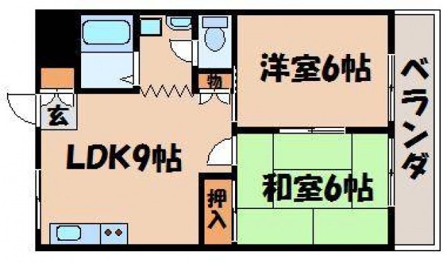 安芸郡海田町南幸町のマンションの間取り