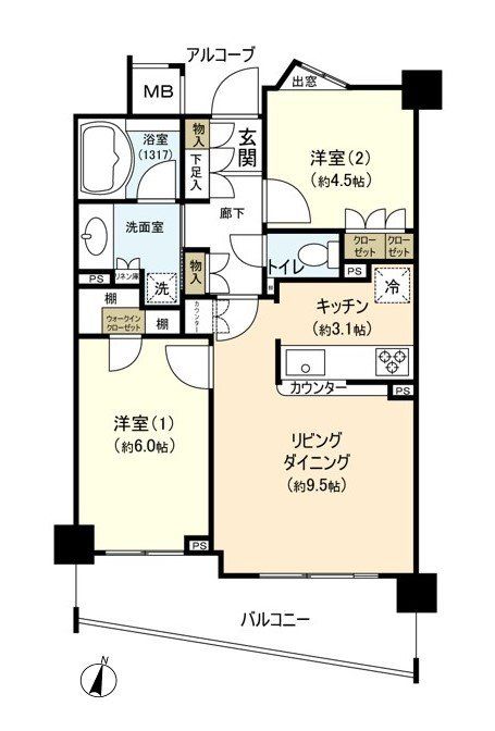 グローリオ横浜東白楽の間取り