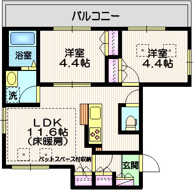 大田区大森南のマンションの間取り