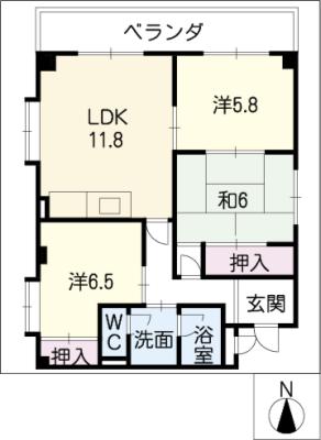 ハイツＡＳＡＤＡの間取り