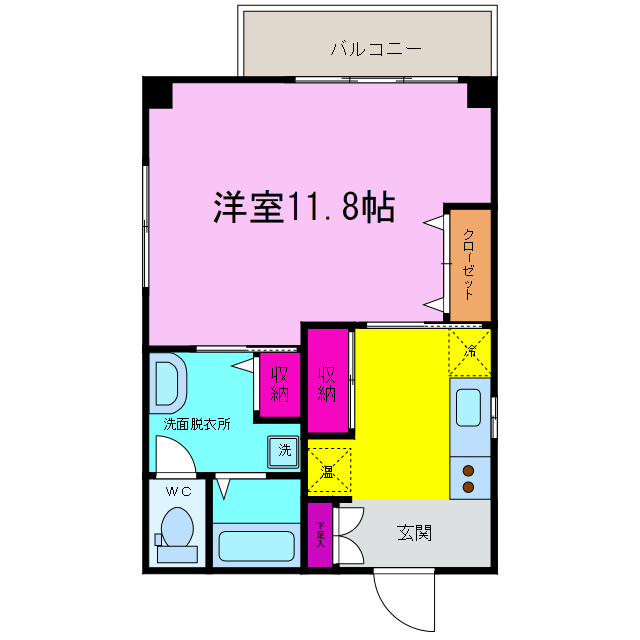 富山市向川原町のマンションの間取り