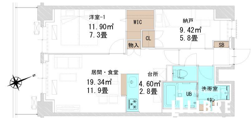 昭島市中神町のマンションの間取り