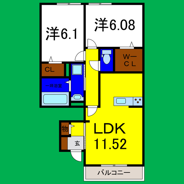 アンファング２１Ａの間取り