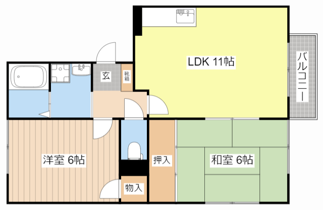 長浜市列見町のアパートの間取り