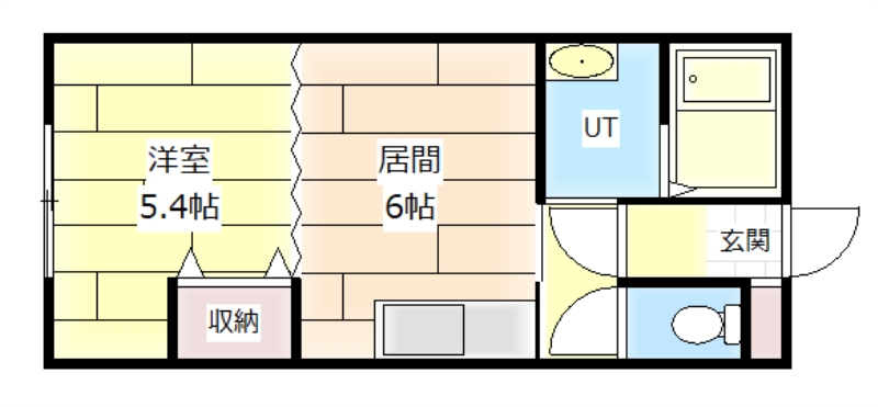 岩見沢市大和二条のアパートの間取り