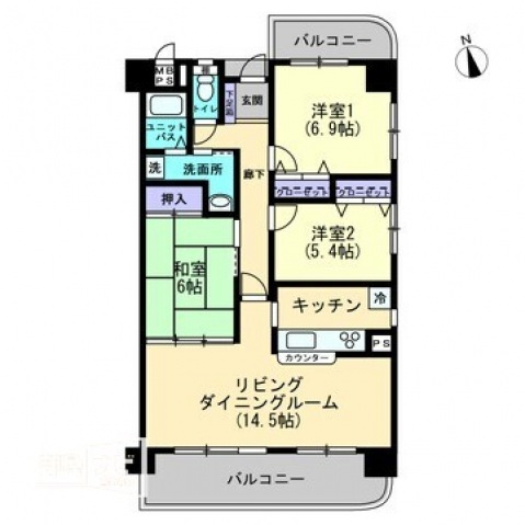 アルファステイツ伏石の間取り