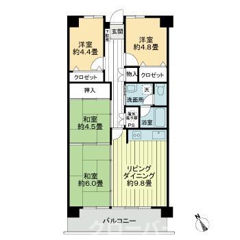 綾歌郡宇多津町浜五番丁のマンションの間取り