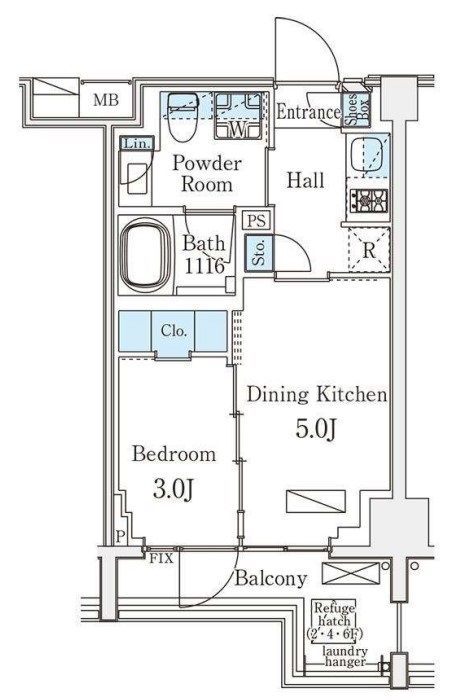 墨田区亀沢のマンションの間取り