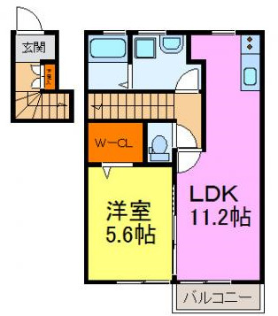 姫路市飾磨区今在家のアパートの間取り