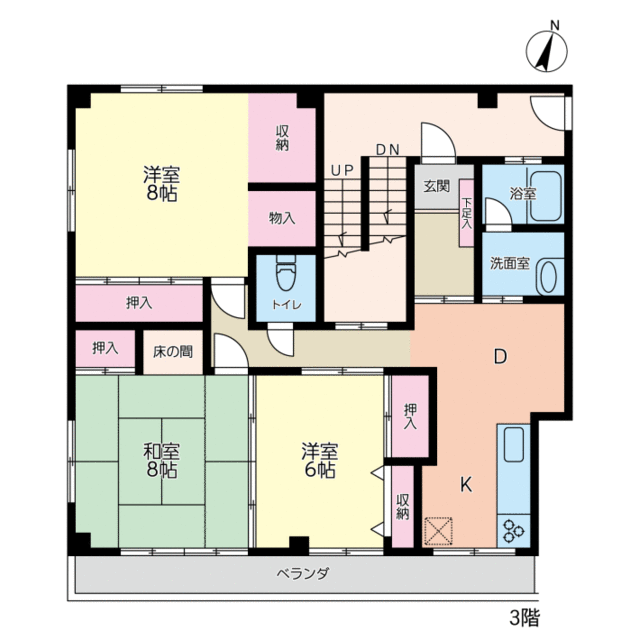 川崎市川崎区池上新町のマンションの間取り