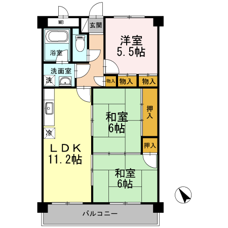 脇坂マンションの間取り