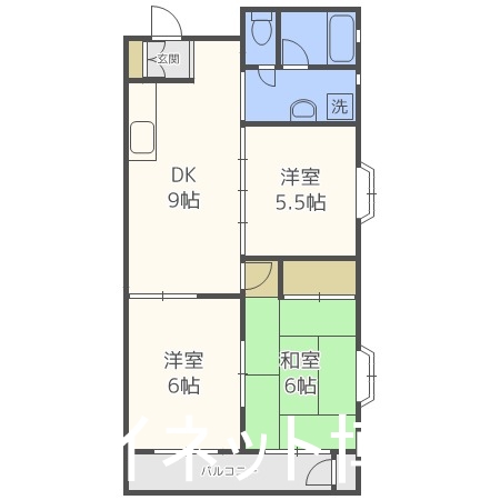 福岡市博多区東雲町のマンションの間取り