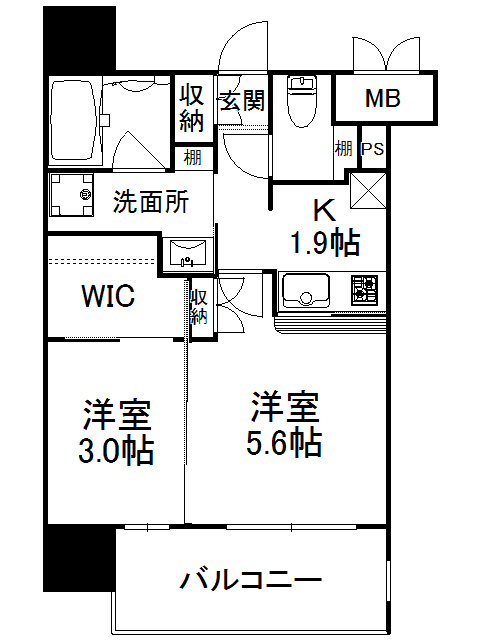 エンクレスト天神AVANTの間取り