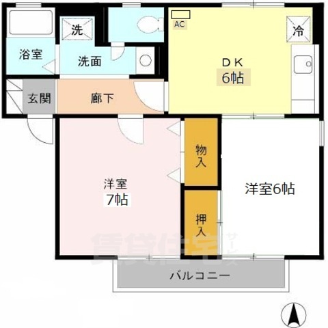 ジュネスコートA棟の間取り