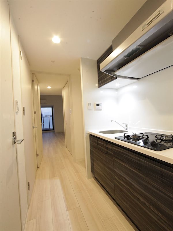 キッチン　システムキッチン（ガス2口コンロ付き）収納スペース充実