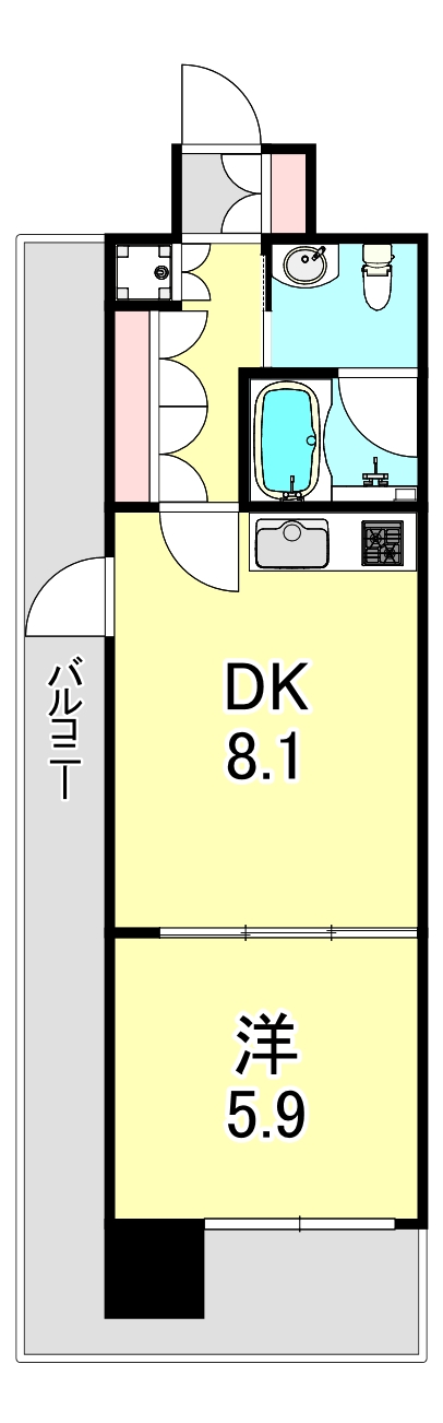地下鉄堺筋線 日本橋駅 徒歩7分 23階建 築19年の間取り写真