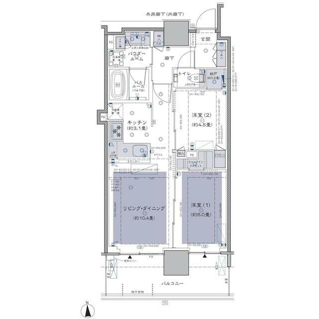 グランドシティタワー月島 部屋番号:4913の間取り写真