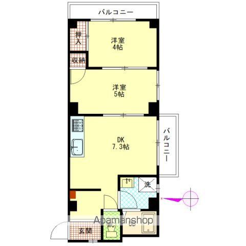 ＪＲ芸備線 矢賀駅 徒歩19分 4階建 築37年の間取り写真