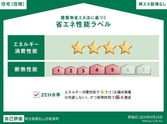 建物外観　省エネ性能ラベル