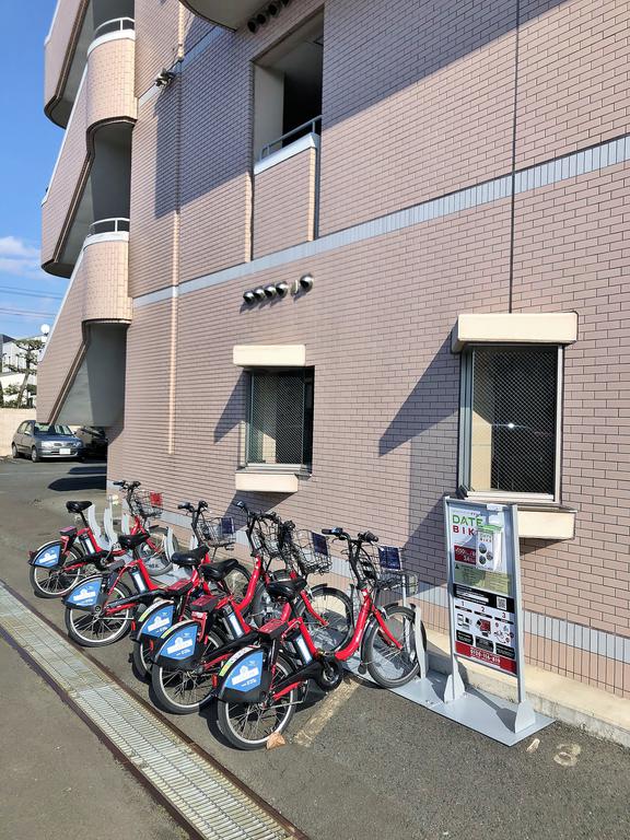 駐車場　ダテバイク サイクルポート　敷地内に完備