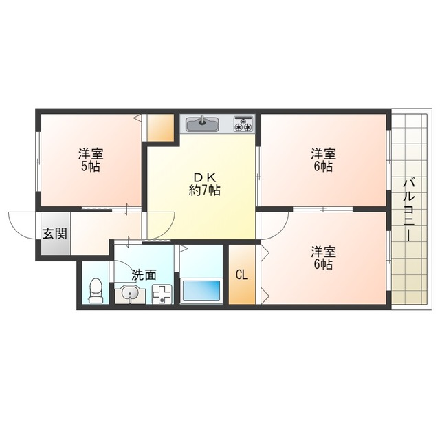 【大阪市北区大淀中のマンションの間取り】