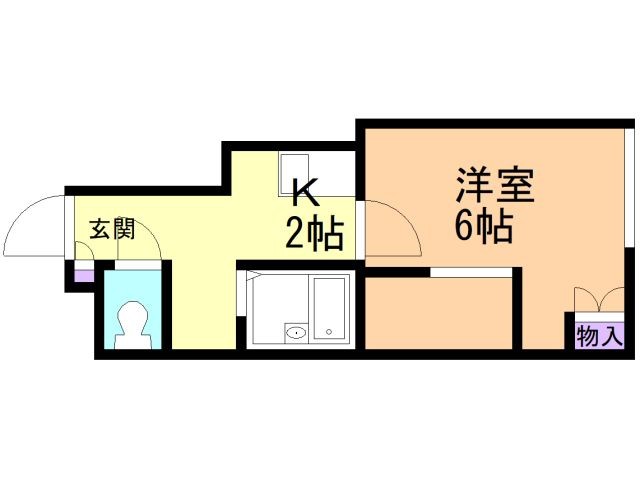 函館市青柳町のアパートの間取り