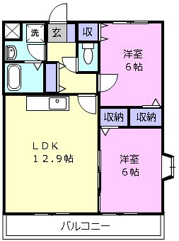 津市河芸町東千里のマンションの間取り