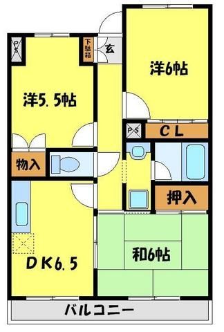 川越市大字寺尾のマンションの間取り