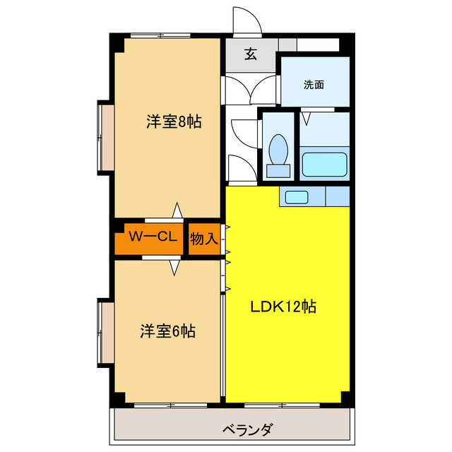 岐阜県羽島郡岐南町下印食３（マンション）の賃貸物件の間取り