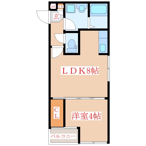 薩摩川内市矢倉町のアパートの間取り