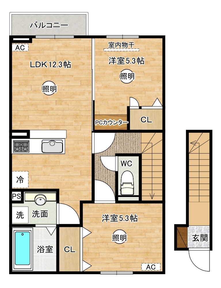 タウンコートカレラVの間取り