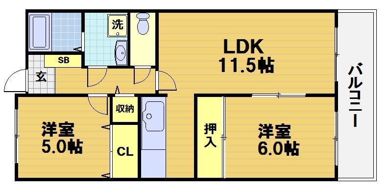 スカイビュー東土川の間取り