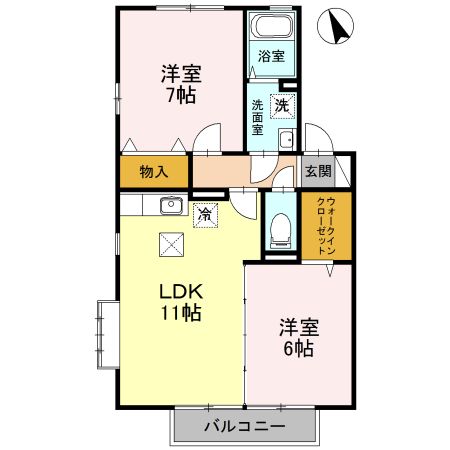 児玉郡神川町大字植竹のアパートの間取り