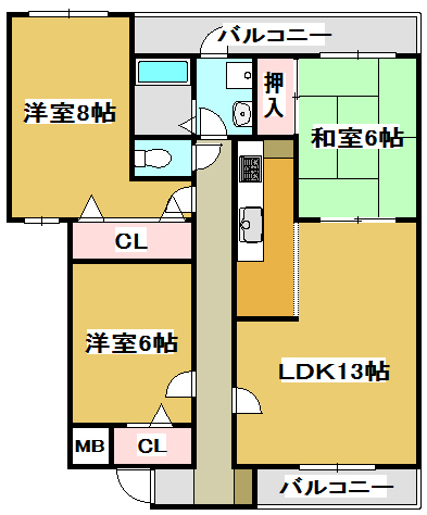 プランドール加古川の間取り