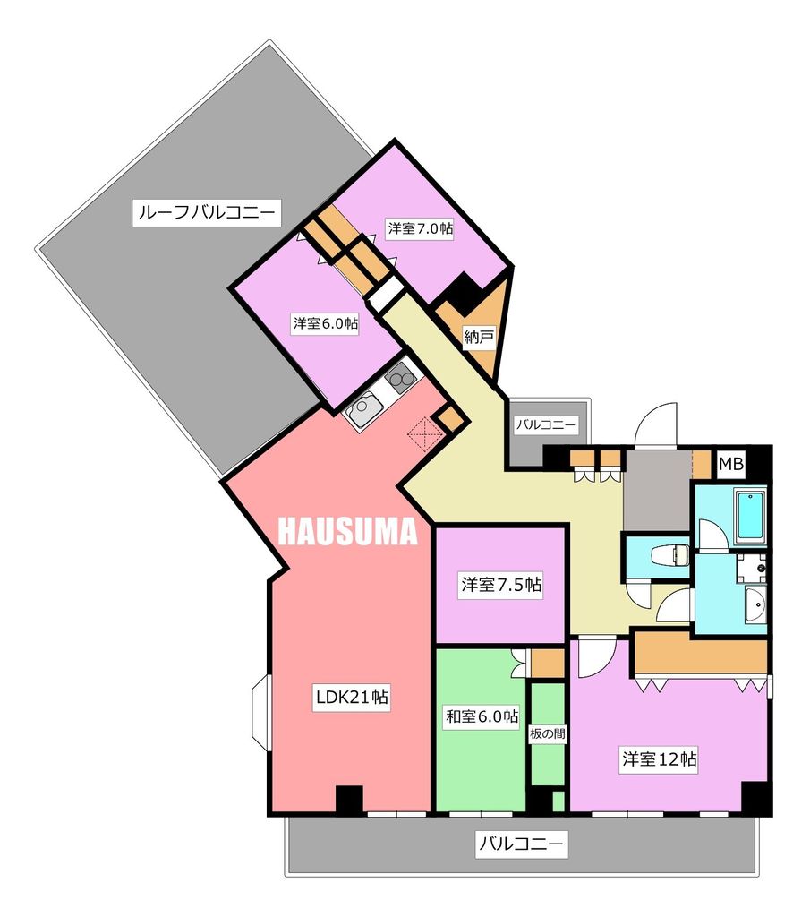 荒川区西尾久のマンションの間取り