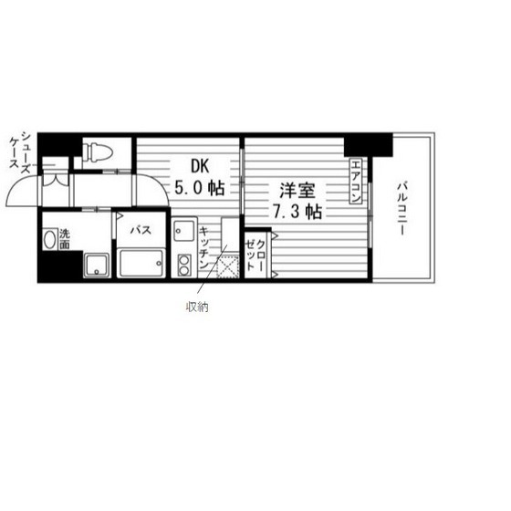 鹿児島市加治屋町のマンションの間取り