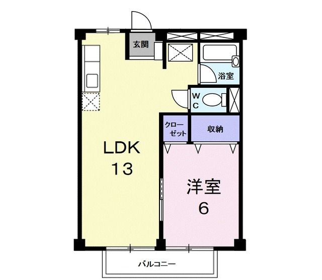 青森市造道のアパートの間取り