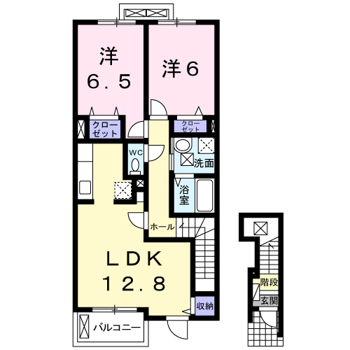 北上市町分18地割築16年の間取り