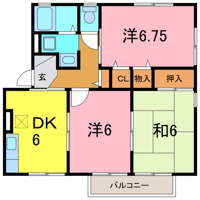 ハイカムールあすか　Bの間取り