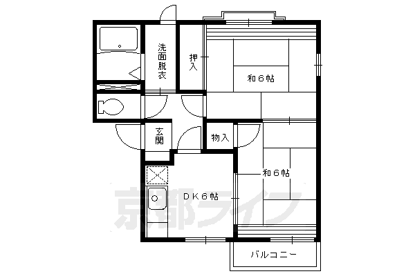 京都市北区大宮玄琢北町のアパートの間取り