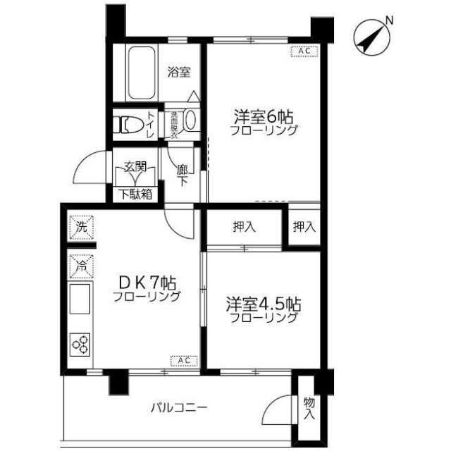 レイクハイム２の間取り