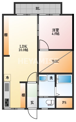 長崎市新小が倉のアパートの間取り