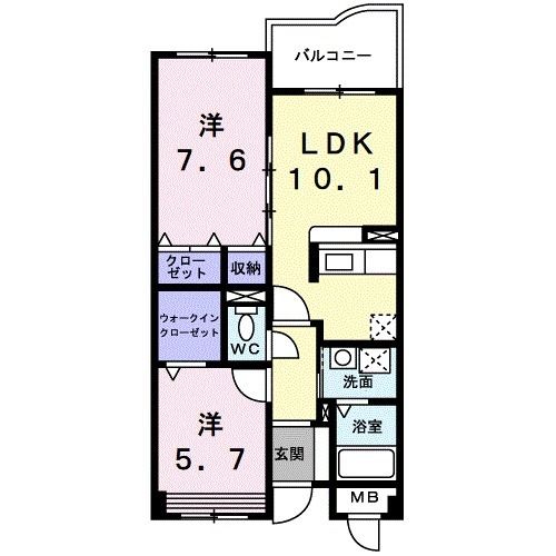 加賀市小菅波町のマンションの間取り