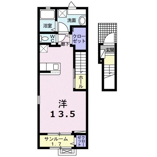 青森市西滝のアパートの間取り