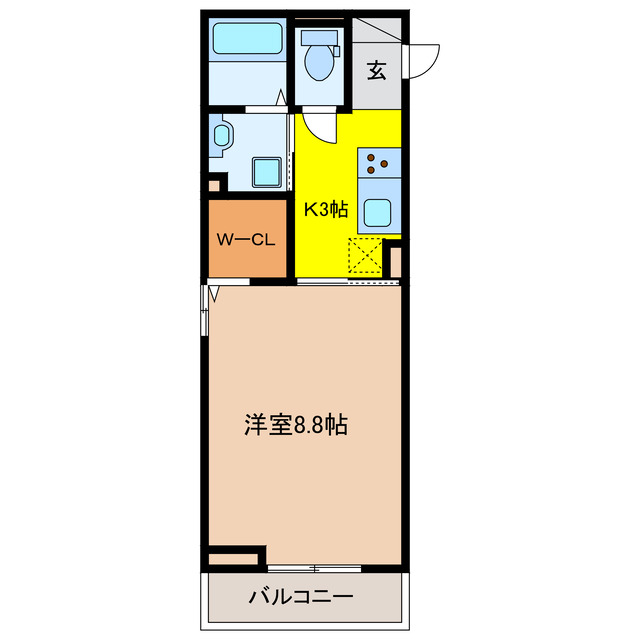 大垣市中野町のアパートの間取り