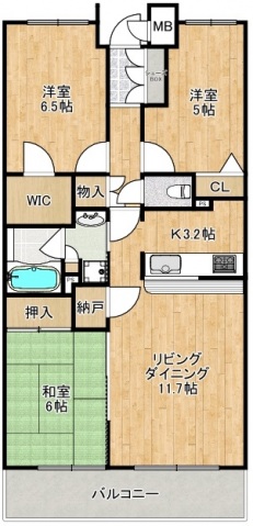 【クレサージュ松戸六高台の間取り】