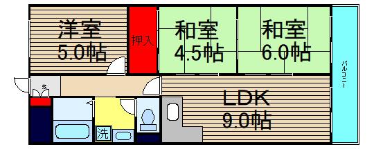 【コボリマンション夙川老松台D棟の間取り】