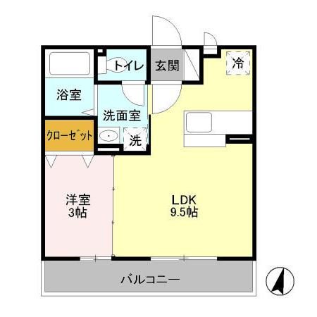 川崎市中原区苅宿のアパートの間取り