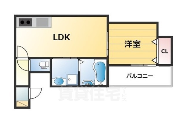 東大阪市荒本のアパートの間取り